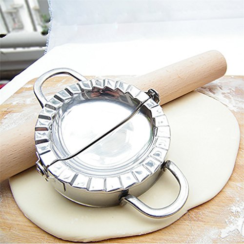 Dumpling Maker, phifo (2 Stück) Edelstahl Dumpling Maker und Teig Drücken, Dumpling Pie Ravioli Form Mould Maker Gebäck Tool für Kochen - 4