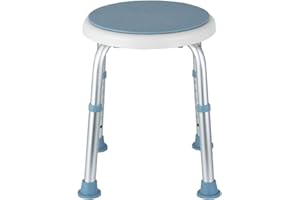 Monucep Shower Stool, 360° Rotating Shower Chair, Maximum Load 150 kg, Height-Adjustable Shower Chair, Non-Slip Bath Stool, Shower Aid, Shower Seat