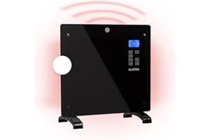 Klarstein Radiateur Electrique Mobile, Chauffage Electrique Mural 1000W à Faible Consommation d'Energie pour Maison, Salle de Bain, Convecteur, Radiateurs Electriques Silencieux, Thermostat