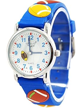 Willis Unisex Kinderuhr Mehrfarbig Student 3D Cartoon Uhr Größes Zifferblatt Armbanduhr Gummi Band Sportuhren...