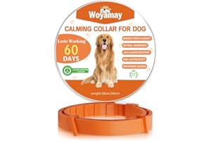Woyamay Collier Calmant pour Chien, Taille Réglable Collier Apaisant pour Chiens, Apaisant Durable Collier de Chien Réduit Le Anti-Anxiété et Stress, Naturel Calmant pour Colier Chien Orange