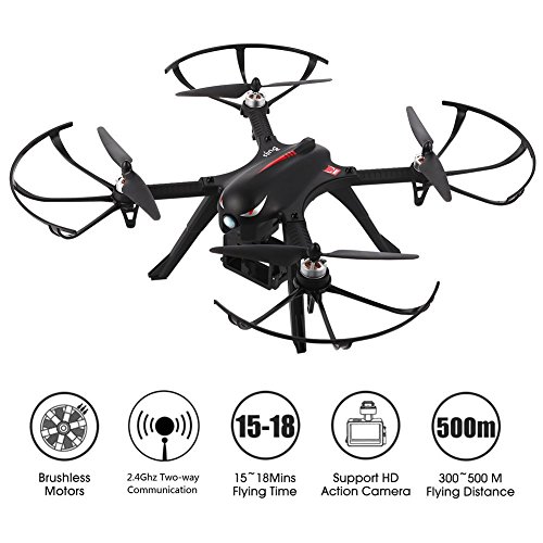 Hihoddy Brushless Drone, MJX Bugs 3 Quadcopter, Powerful Brushless Motors - 300Meters Control Distance - 15 Minutes Flying Time - Support Gopro HD Camera