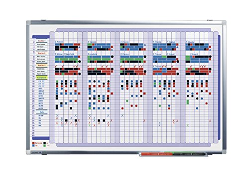 Preisvergleich Produktbild Legamaster 7-410800 Premium Plus Mehrzweckplaner, Whiteboard bedruckt mit Wochenübersicht mit 40 Zeilen, emailliert, 90 x 60 cm