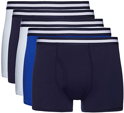 find. Boxer Hombre, Pack de 5 multicolor Multicoloured (Navy X2, Wash Blue X2, Royal X1) Medium, Pack de 5