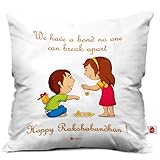 Indigifts Micro Fibre and Satin Bond That Never Break Quote Printed Square Cushion Cover with Filler - White