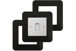 LICHI 3 Count Acrylic Single Light Switch Surround Socket Switch Sticker Cover Solid Color - Black Ebony