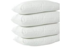 NIGHTSLEEP 4 Pack Deluxe Super Bounce Back Pillows - 2 Bedding Set - 2 Pairs plain pillows