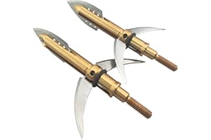 ZSHJG 6pcs Pfeilspitzen Jagdspitzen für Bogen 100Grain Bogenschießen Scharfen Klingen Jagdspitzen Broadheads zum Pfeil und Bogen