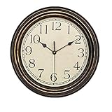 XJYA Funk-Wanduhr Nostalgie Wanduhr Ohne Tickgeräusche 32Cm