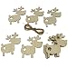 Produktbild 10x Holz Rentier Weihnachtsanhänger Baumbehang Christbaumschmuck