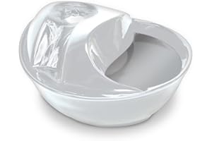 Pioneer Pet Raindrop Ceramic Drinking Fountain for Pets, White