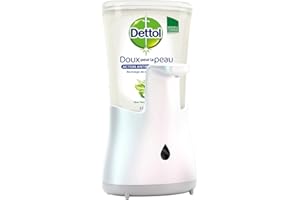 DETTOL No Touch kit - Distributeur Automatique Effet INOX et Gel Lavant Mains Aloe Vera