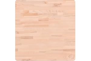 vidaXL Tablero de Mesa Cuadrado, Superficie de Mesa Auxiliar, Tablero de Mesa de Centro, Tablero de Repuesto, Madera Maciza de Haya 60X60X2,5 cm