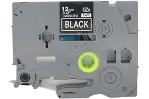 BROVACS 1 opakowanie biała na czarnej laminowanej taśmie etykietowej kompatybilna z drukarką etykiet Brother P-Touch TZ 335 TZe 335 12 mm 1/5.1 cm OPA4335
