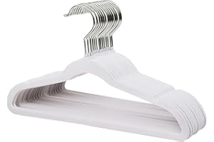 ManGotree Perchas de Terciopelo Antideslizantes para Niños con Gancho Giratorio, 35cm para Abrigos, Trajes, Camisas - Ahorradoras de Espacio (Juego de 14, Blanco)