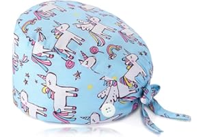 BLEEZM Op Haube Stoff, OP Hauben Stoff Krankenschwester, Zubehör für Ärzten, Krankenschwester Kappe, Verstellbare Arbeitskappe, Baumwoll-Staubkappe, süße Unisex-Staubkappe