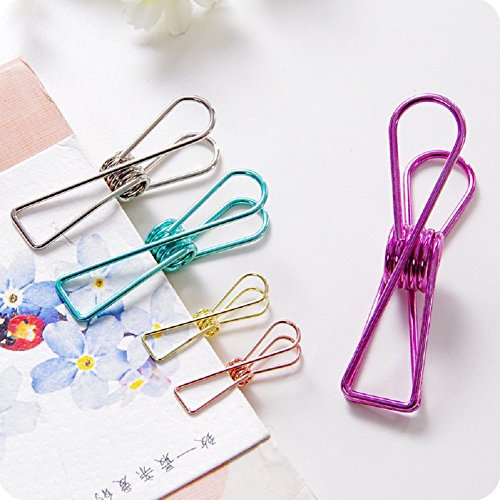 Conjunto de 10  papel Binder Clips Hollow creativo colorido soporte para rollo de papel suministros de oficina 5  colores  tama  o mediano 