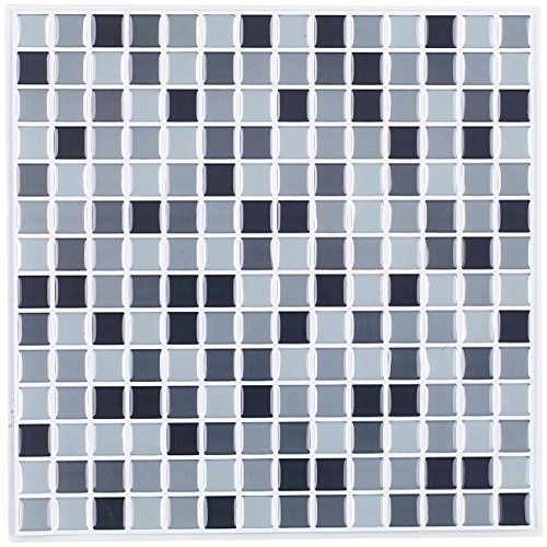 infactory Selbstklebende 3D-Mosaik-Fliesenaufkleber „Dezent“ 26 x 26 cm, 3er-Set - 3