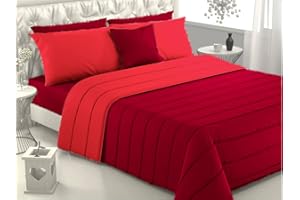 Viterbo Biancheria Trapunta Piumone Invernale Sogno Letto Singolo E Matrimoniale Double Face (Matrimoniale (4111), Bordeaux/Rosso)