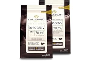 CHOCOLATE TRADING CO Saver Bundle Callebaut, 70% dark chocolate chips (2 x 2.5kg Bundle)