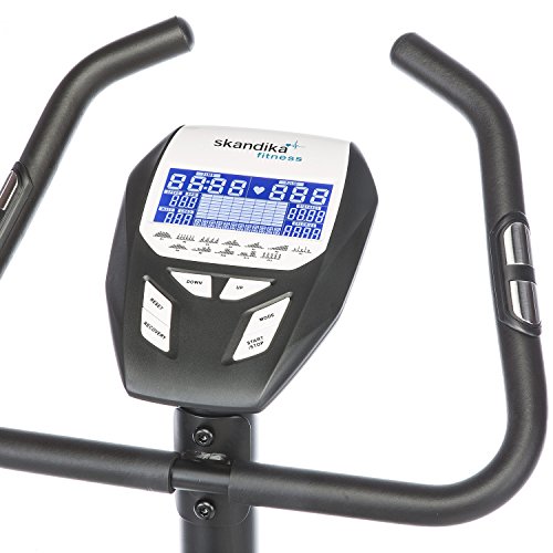 skandika Cardiobike Zelos Ergometer 12 Trainingsprogramme, 32-stufige elektronische Widerstandeinstellung, geräusch- und wartungsarmes Magnetbremssystem, Transportrollen, bis 150 kg belastbar - 5