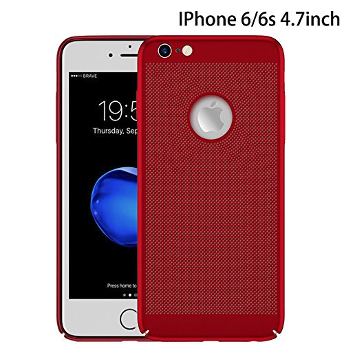 iPhone 6/6s Case, STANAWAY Hard PC iPhone 6/6s Cover[Free Screen Protector][Breathable ][Ultra Thin ][ Lightweight ][ Anti-Scratch]for iphone 6/6s case - 4.7inch slim-Red