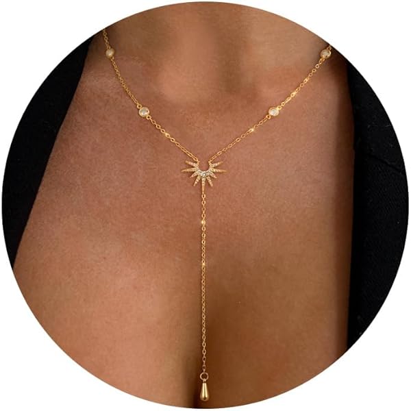 MOROTOLE meerlagige halskettingen voor dames, trendy, stapelbare, sierlijke choker-halskettingen van goud/zilver voor dames, ronde hangerketting, Sterling zilver, Geen edelsteen