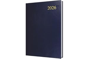 Collins - Essential - Agenda 2026 sur 12 mois, 1 jour par page, couverture rigide, bleu foncé (ESSA51.65-26)