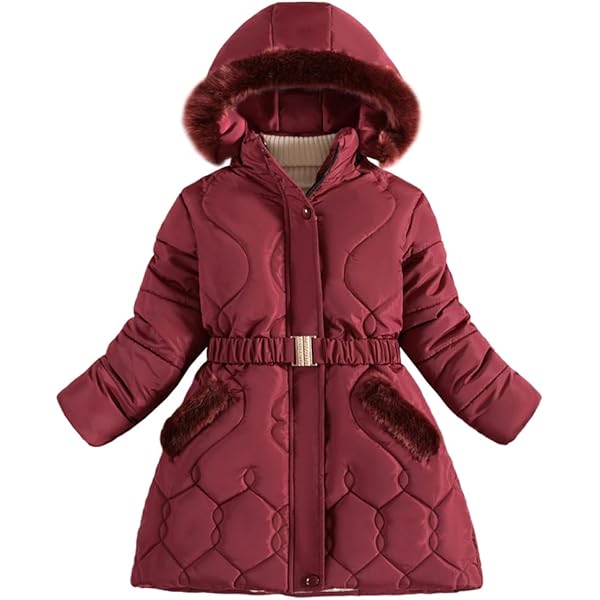Manteau Enfant Fille 14 Ans LSHDCER Doudoune Enfant Fille à Capuche Avec Col En Fourrure Amovible Veste Matelassée Enfant Manteau Hiver Mi-long Coupe-vent Chaud, Noir, 120/3-5 Ans Manteau Fille 10 Ans
