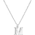 Kraven S925 Silver Initial Necklace Charm Choker, Dainty Cubic Zirconia Letter Dainty Necklaces Jewelry Birthday Gifts for Women Girls