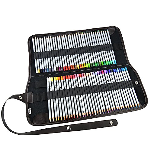 Ipow 72 Farben Buntstifte marco Raffine Art Farbstifte, 72er Kartonetui inklusive passende Stiftrolle Federtasche - Set ideal zum Malen, Ausmalen, Skizzieren oder Kolorieren
