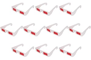 Othmro 5pcs 3D Glasses Red-Red Cardboard Glasses White Paper Glasses Frame 3D Glasses for 3D Virtual Video, 3D DVDs, 3D Video Games, Comics, Images