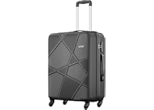 Safari Pentagon Hardside Medium Size Check-in Luggage Suitcase Trolley Bags for Travel Black Color 66cm