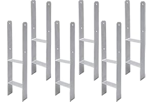 Sonnewelt H-Anker H-Post Support Post Holder for Posts Fence Carports Stilt Houses (6 Pieces 121 mm)