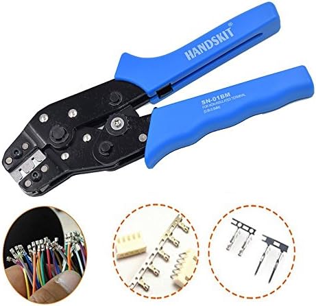 Ratchet-Action Terminal Crimping Tool 28-20 AWG 0.08-0.5mm² Wire Crimpers With Carbon Steel Adjustable Crimping Range Comfort Grip Terminals Connectors Ratcheting