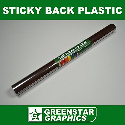 GREENSTAR GRAPHICS GLOSSY STICKY BACK PLASTIC SELF ADHESIVE SIGN MAKING VINYL For Arts & Crafts,Stickers & Decals, Home Decor & DIY, Kitchen Cupboards & Furniture (610mm 24” BROWN GLOSS 5m)