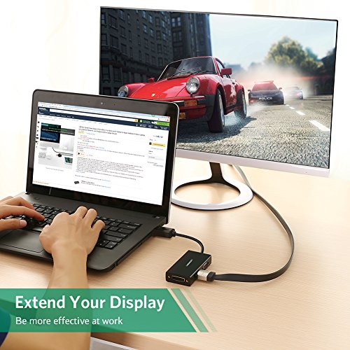 UGREEN Displayport Adapter 3 in 1 Displayport zu HDMI DVI VGA Konverter Adapter 4K für HDTV (Schwarz) - 5