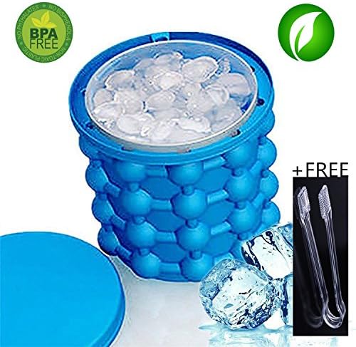 Irie ice genie Ice bucket Ice silicone bucket Sauver Ice Cube Maker,As seen on TV 2in1 environment protection BPA FREE Ice Bucket Silicone (blue)