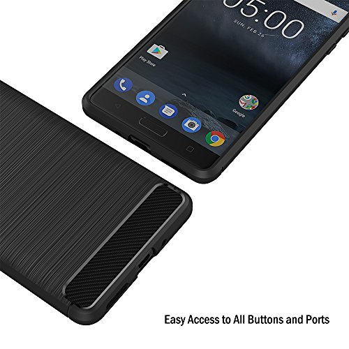 Funda Nokia 5  AICEK Negro Silicona Fundas para Nokia 5 Carcasa Nokia 5 Fibra de Carbono Funda Case  5 2 Pulgadas 