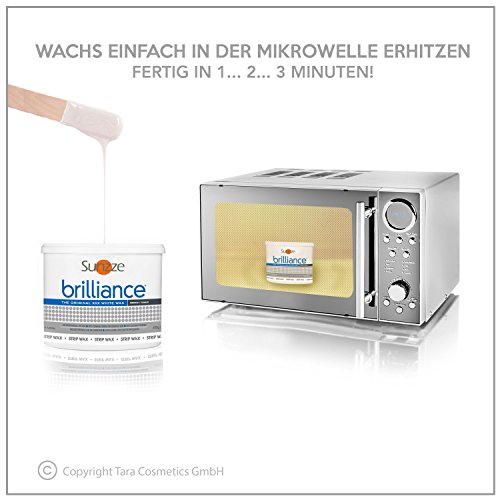 Sunzze Brazilian Wax Brilliance 400gr, Intimenthaarung, Heisswachs auch für Mikrowelle geeignet, gratis 5 Spatel - 2