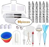 aguja localización INCLUYE: 1 x plato giratorio para pastel, 48 x boquillas de tubería, 1 x bolsa de pastelería, 3 x acoplador de punta de tubería, 2 x espátulas de glaseado, 1 x cortador de pastel, 2 x clavos de flor, 1 x elevador de flor de pastel, 1 x jeringa de pluma de pastel , 1 x limpiador de cepillos para pipas con jeringa de pluma, 3 x raspadores de pastel, 1 x alisado, molde de magdalena de silicona 6x, 20x bolsa de pastelería desechable.