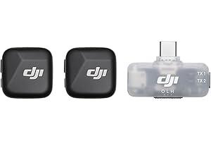 DJI Mic Mini (2 TX + 1 RX mobile), microfono wireless per iPhone/Android, plug-and-play, compatto e leggero, abbinamento fra modelli diversi, audio di alta qualità, cancellazione del rumore