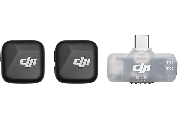 dji Mic Mini (2 TX + 1 RX móvil), micrófono inalámbrico para iPhone/Android, se Conecta y está Listo para ser Utilizado, Compacto y Ligero, emparejamiento Entre Modelos, cancelación de Ruido