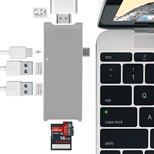 Más Barato Tipo C USB 3.0 A USB-C 4 K HDMI adaptador, junefish USB tipo
C Hub, Lector de tarjetas, 2 puertos USB 3.0 para Macbook Pro
2015/2016, Google Chromebook 2016 y más dispositivos USB C en Amazon