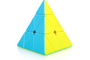 TOYESS Pyraminx Stickerless,Speed Magic Cube 3x3 Magic Cube Triangle Pyramid Puzzle Twist Travel Toys for Gift, Stocking Filler or Kids & Adults
