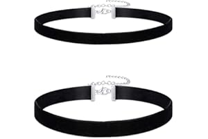 LEEQBCR Liuxn Velvet Chokers Schwarz Band Choker Halskette für Damen Mädchen, 2 Stück …