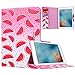 Produktbild Yokata Neu iPad 2017 / iPad 8 Hülle Case Schutzhülle Tasche mit Standfunktion und Auto Sleep / Wake Up Funktion Slim Ultra Dünn Hochwertiges PU Leder Etui Ledertasche für New iPad 2017 / iPad 8 Modell (9.7 Zoll) Tablet Etui - Wassermelone