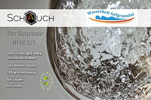 1 Kg Gel-Granulat HVDE 125 ist speziell für die Umwandlung von Wasserbett in Gelbett entwickelt. Kinderleicht können Sie das Granulat einfüllen. Guter und gesunder Schlaf ist kein Zufall. Bestimmen sie selbst den Härtegrad und haben somit nun erstmals die Möglichkeit Ihr Bett zu 100% ihrem Körper eingenständig anzupassen - 8