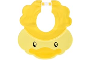 SAVOSWEET Gorro de Ducha Ajustable para Niños y Bebé, Visera Baño Sombrero Impermeable Protege Ojos y Orejas (Amarillo)