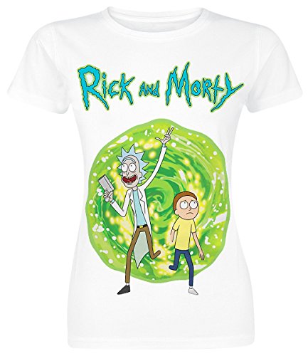 Rick and Morty Portal Camiseta Mujer Blanco XL